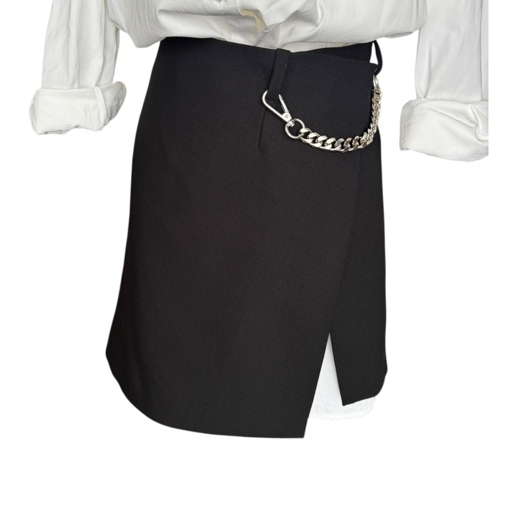 Maje Trompe L'oeil Crepe & Poplin Mini Dress White & Black 34/0/XS - Picture 7 of 13